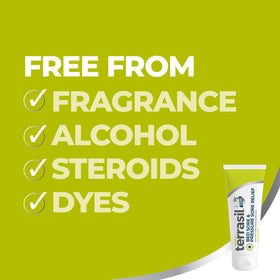terrasil 3oz tube next to hand showing compact travel-friendly size
