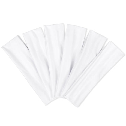 TERSE front view of white headbands showing neat stacked pack and convenience