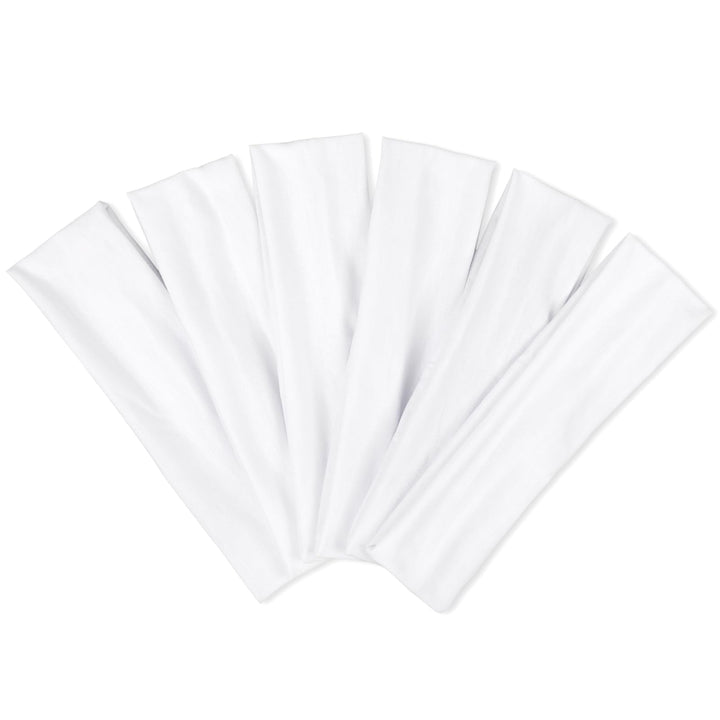 TERSE front view of white headbands showing neat stacked pack and convenience
