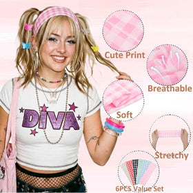 TERSE model wearing headband front view, stylish hold and hair control benefit