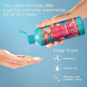 Tesori d'Oriente label detail highlighting scent and clean formula