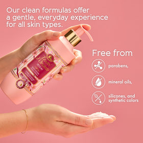 Tesori d'Oriente cream texture spread on skin, lightweight hydration without greasiness benefit