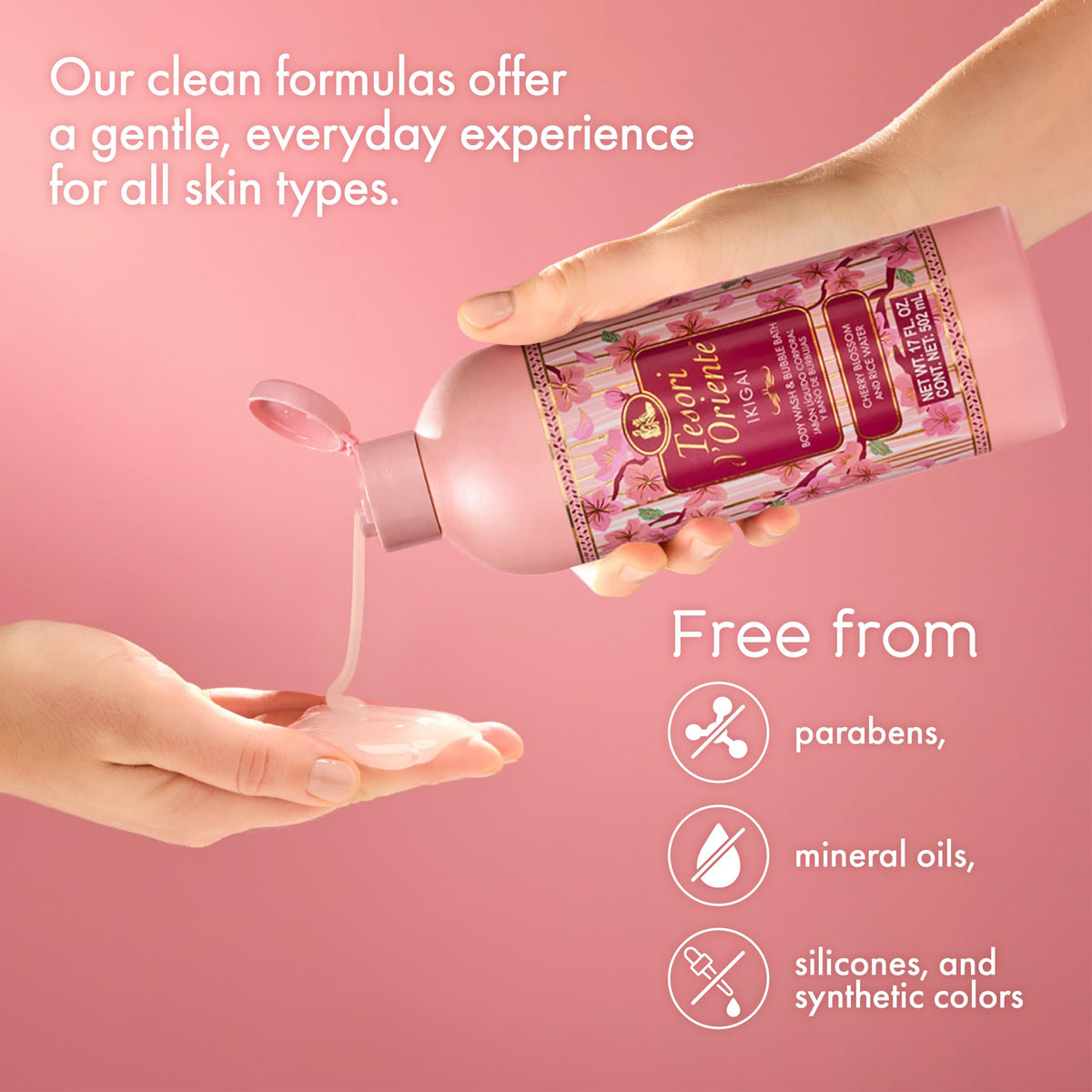 Tesori d'Oriente close-up lather demonstrating soft foam and gentle cleansing benefit