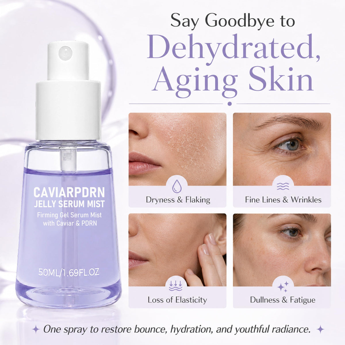 Tetea misting over finished makeup for dewy protective glow