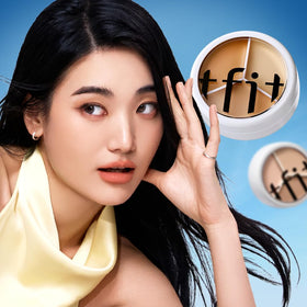 TFIT lifestyle mirror touchup showing longwear confidence and convenience