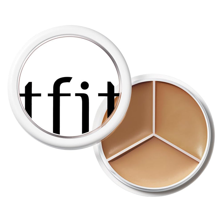 TFIT palette front view showing three shades and compact portability
