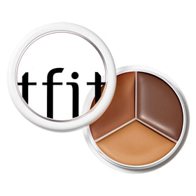 TFIT triple palette front compact showing three corrector shades and durable packaging benefit