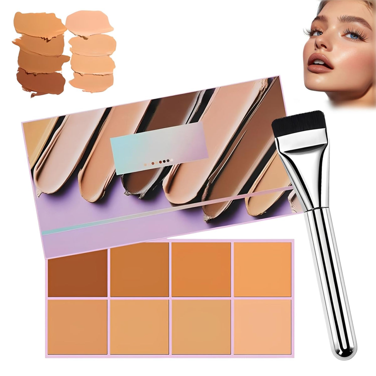 TFSUDI palette front open showing eight shades for versatile coverage