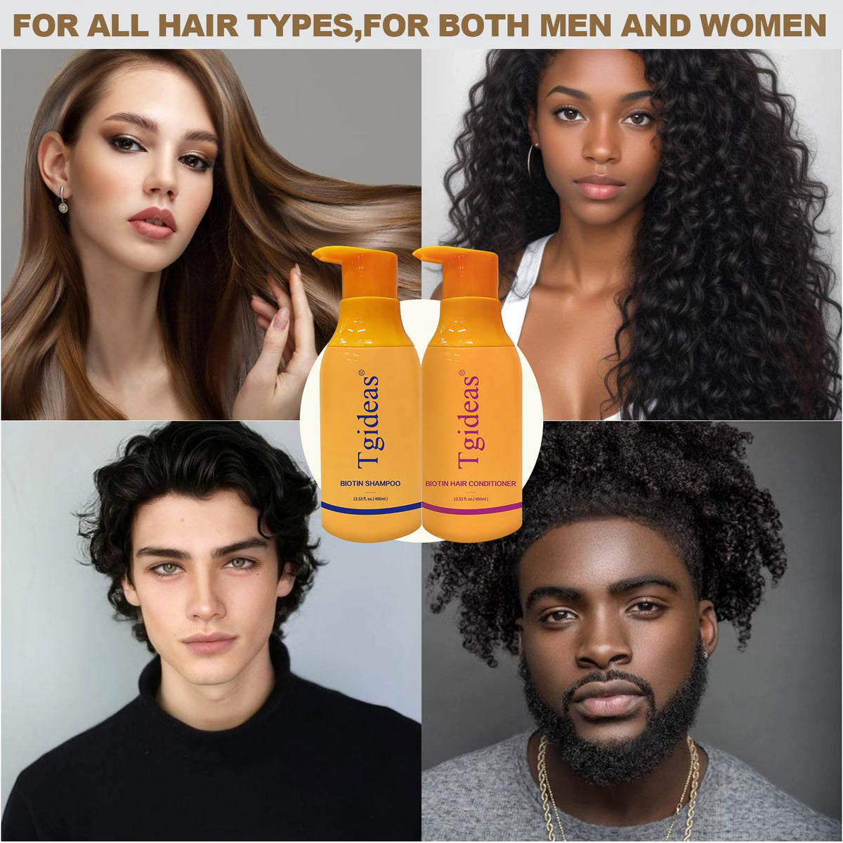 Tgideas before and after hair demonstrating improved volume benefit