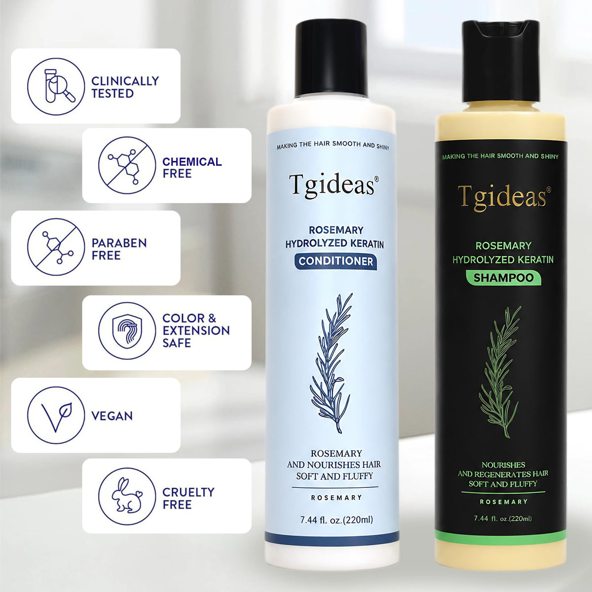 Tgideas bottle on shower shelf lifestyle suggesting daily-use convenience