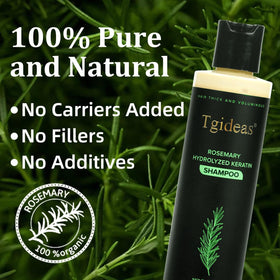 Tgideas label detail highlighting biotin and rosemary benefits