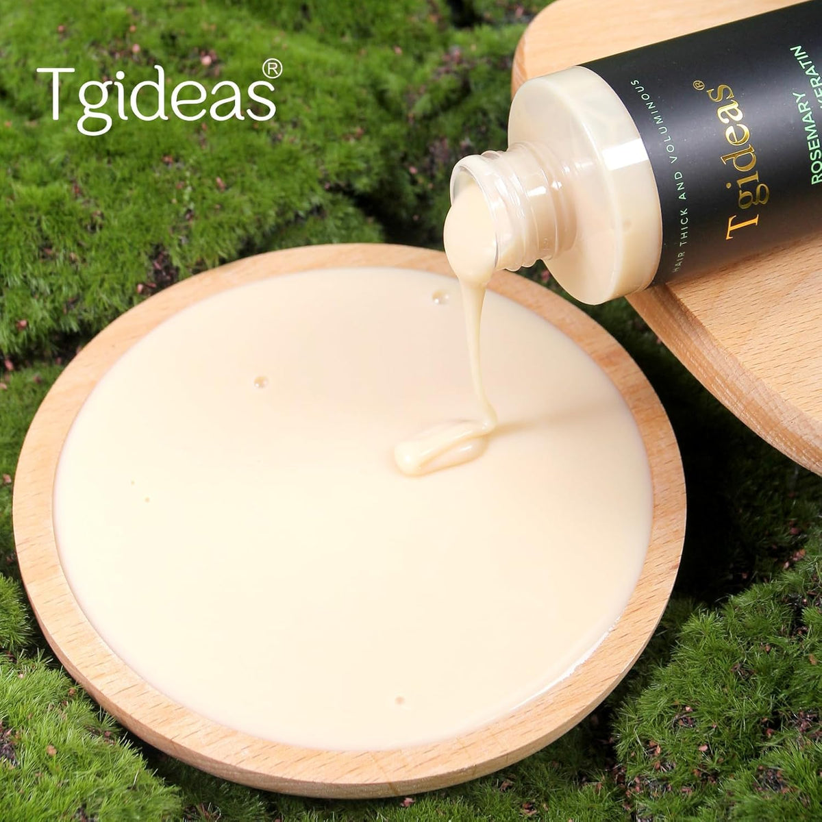 Tgideas shampoo bottle in shower lifestyle showing everyday grooming benefit