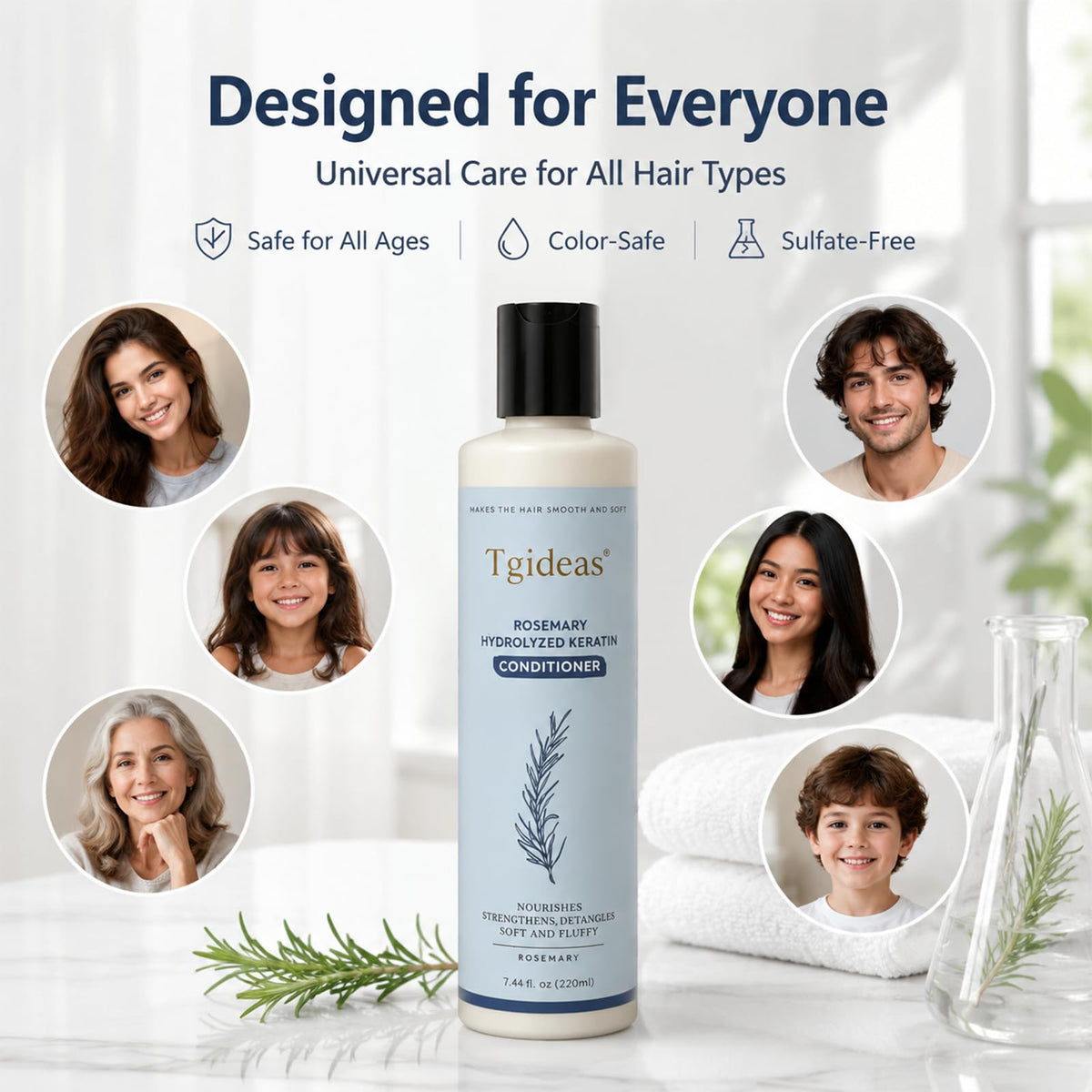 Tgideas open bottle with creamy consistency emphasizing lightweight hydration