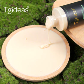 Tgideas shampoo on bathroom shelf in lifestyle scene suggesting routine use