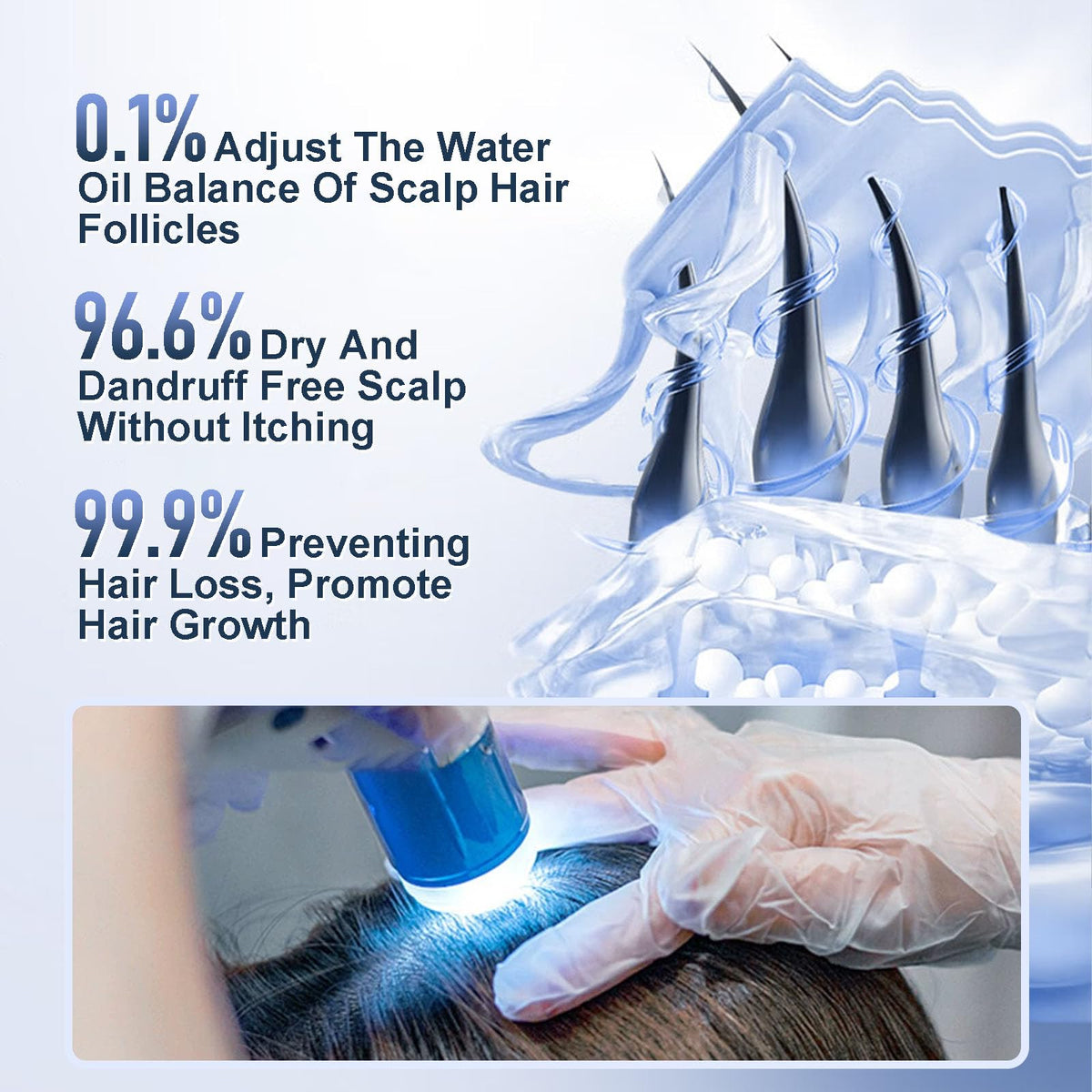 Tgideas shampoo in hand during use illustrating easy application and control