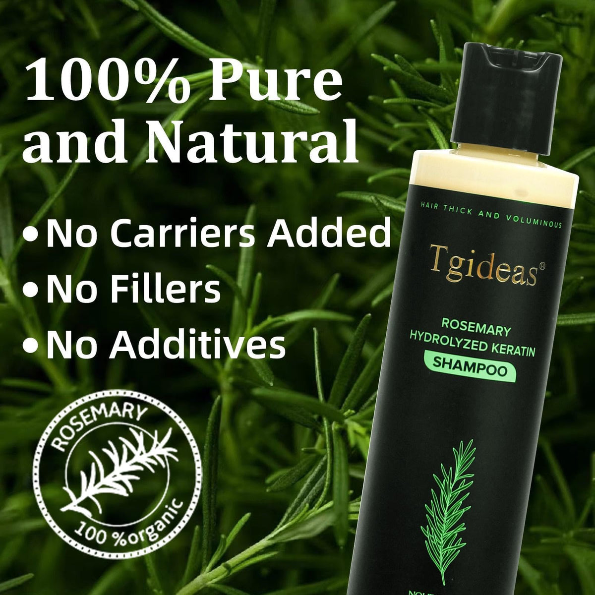 Tgideas bottle held in hand illustrating 7.4 fl oz size for accurate scale and portability