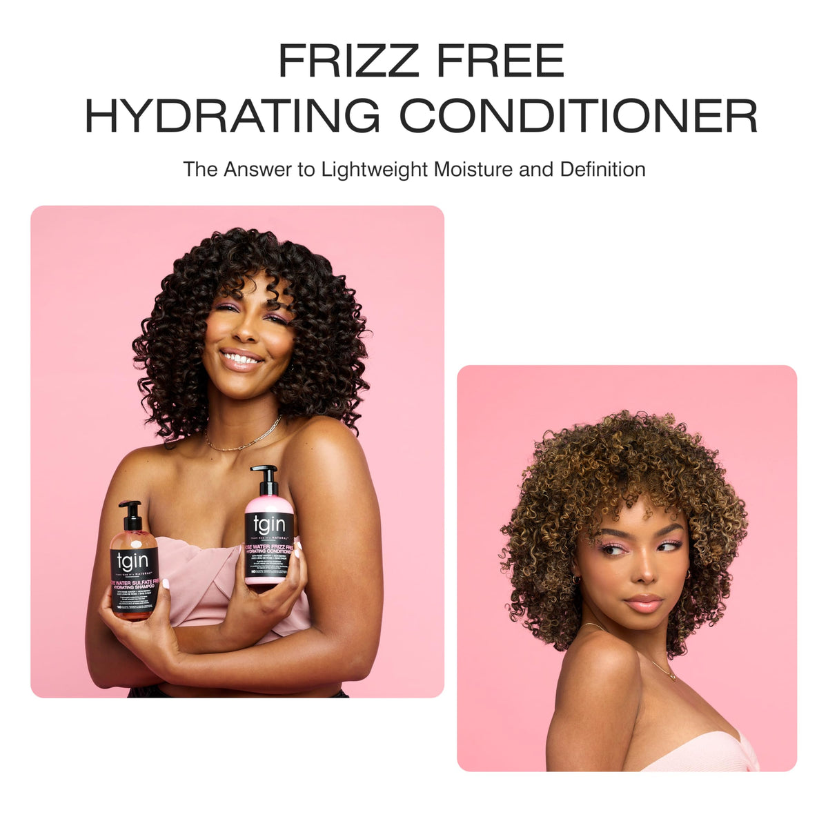 tgin application on wet curls demonstrating detangling and reduced breakage