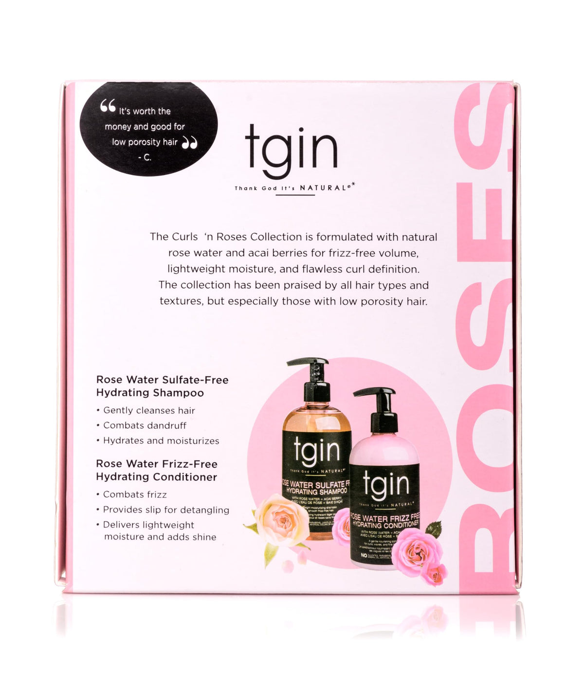 tgin bottle label detail highlighting ingredient and free-from claims