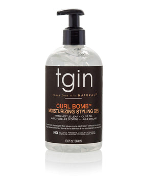 tgin front pump bottle displaying label and easy dispensing benefit