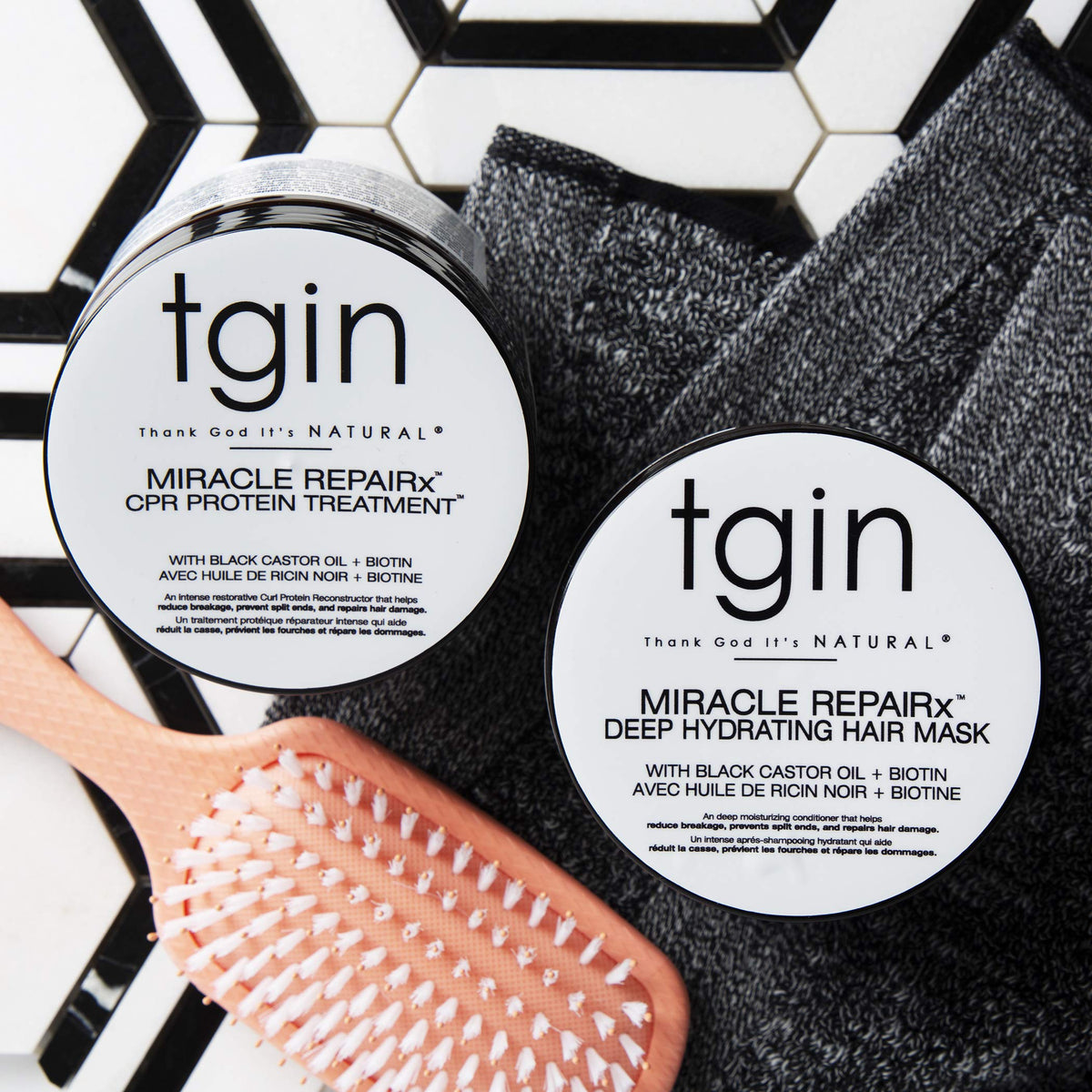 tgin biotin and black castor oil ingredients emphasizing nourishment