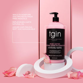 tgin product being applied to curly hair improving manageability