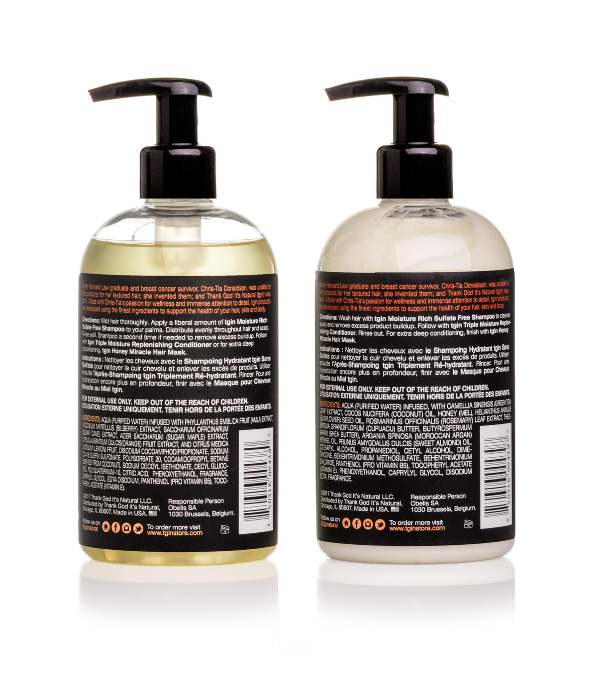 Thank God It's Natural shampoo pump close-up demonstrating easy dispensing