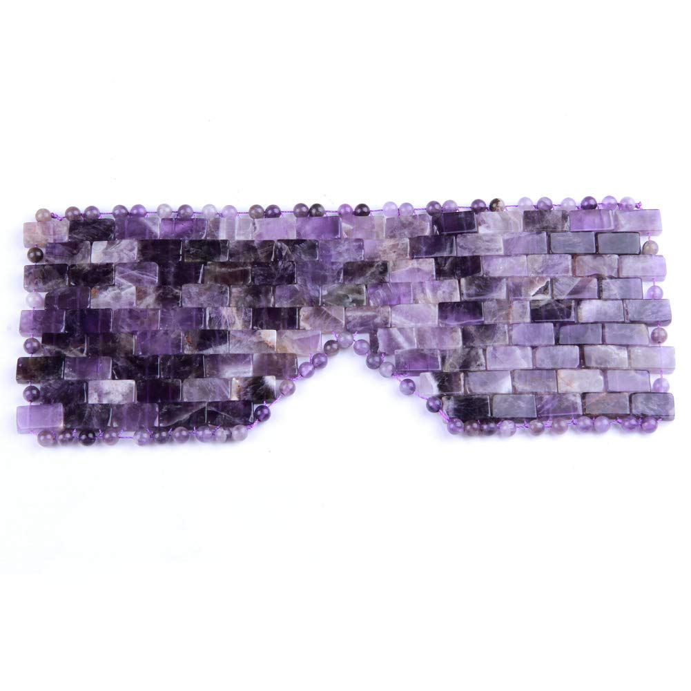 TGS Gems amethyst eye mask front view showing polished curve and coverage benefit