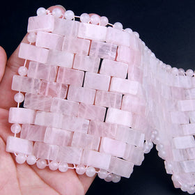 TGS Gems close-up of polished rose quartz surface for gentle skin contact benefit