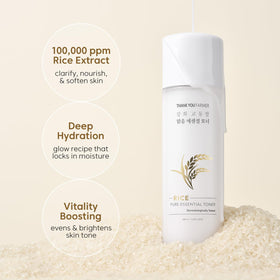 THANKYOU FARMER rice water ingredient bottle showing natural brightening