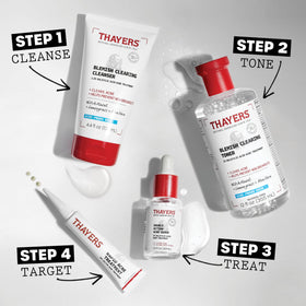 Thayers bottle next to moisturizer for size comparison and routine pairing benefit