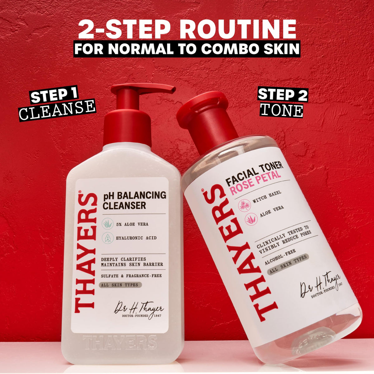 THAYERS bottle in hand showing 8 fl oz scale and everyday convenience
