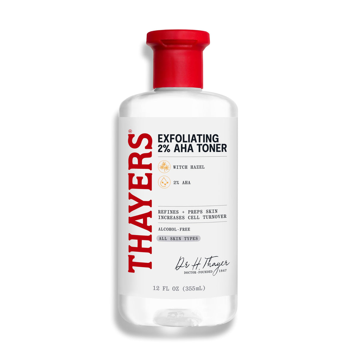 Thayers front bottle showing clear formula and easy-identification benefit