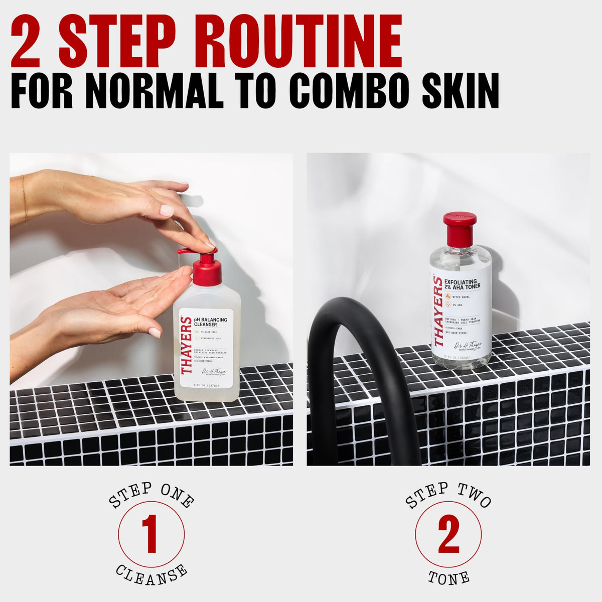 Thayers ingredient graphic showcasing glycolic and lactic acids clarity benefit