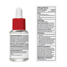 Close view of Thayers ingredients label showing active acids and calming botanicals