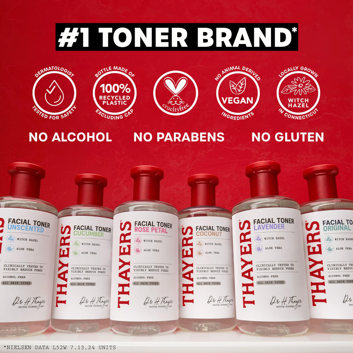 THAYERS bottle on vanity with towel, daily routine hydration visual