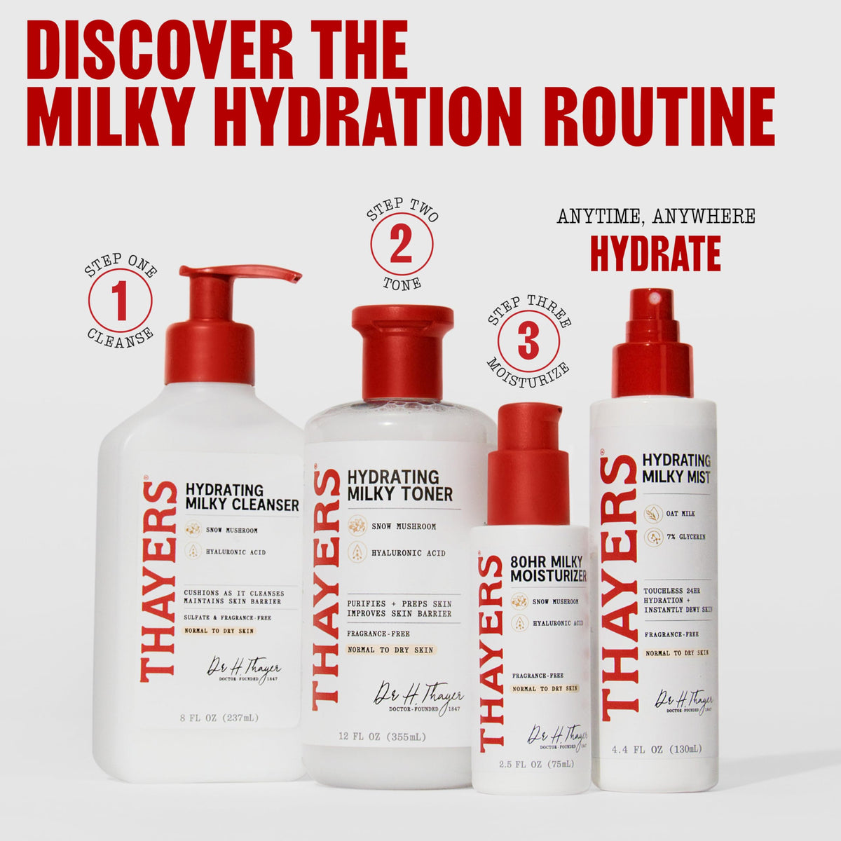 THAYERS oat milk ingredient image emphasizing soothing benefits and barrier support