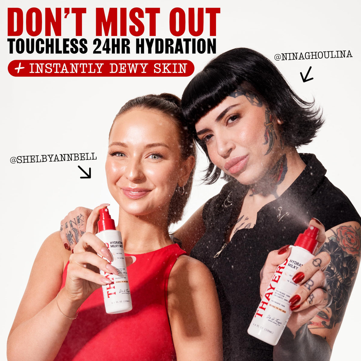 THAYERS milky texture close-up highlighting lightweight absorption and non-sticky finish