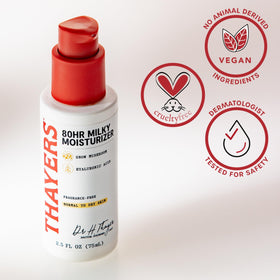 THAYERS 2.5 oz tube next to hand to show actual product scale