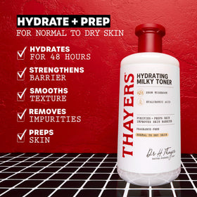 THAYERS close-up label highlighting active ingredients and gentle formula