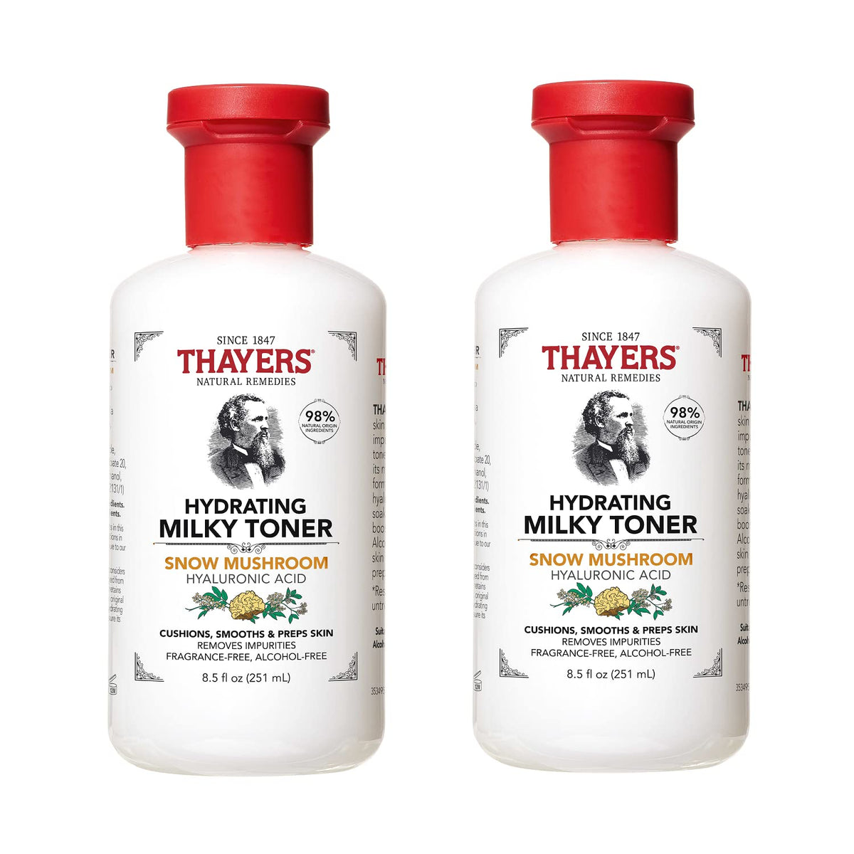 THAYERS milky toner front packaging showing bottle and label for easy identification and trust