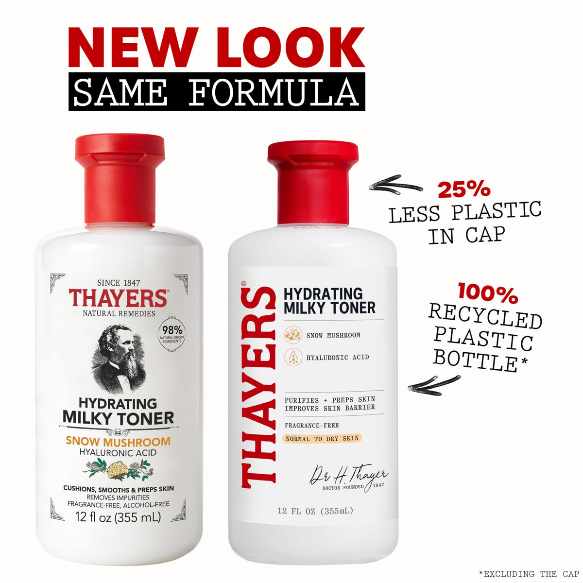 THAYERS milky toner dispensed to show creamy texture and hydration
