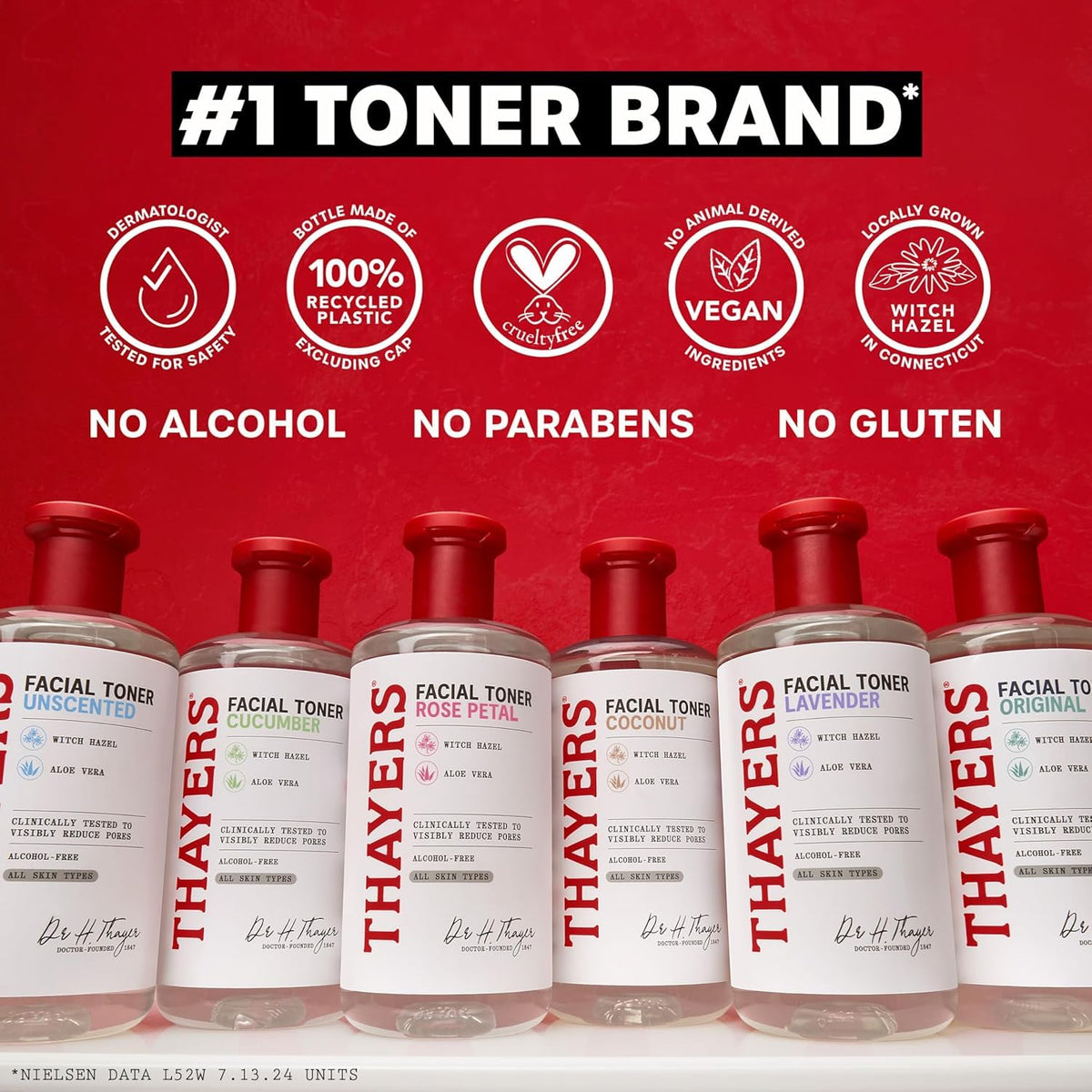 THAYERS 355mL bottle next to common objects to show true scale