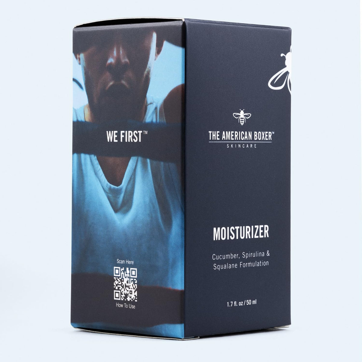 THE AMERICAN BOXER label close-up highlighting natural ingredient list