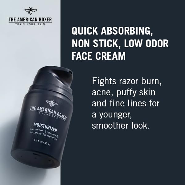 THE AMERICAN BOXER cream texture close-up showing quick absorption benefit