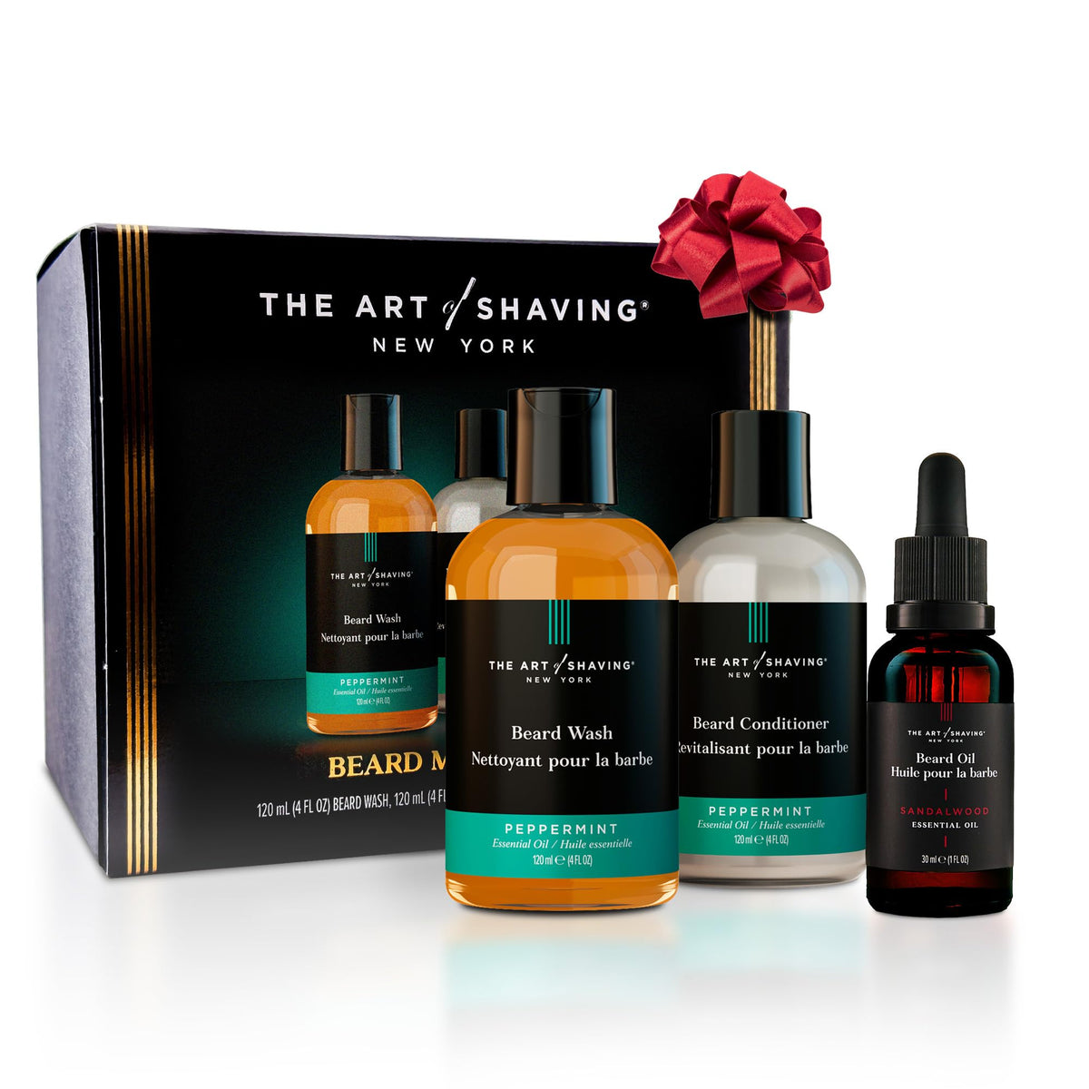 The Art of Shaving front packaging showing both kit bottles and branding, polished presentation