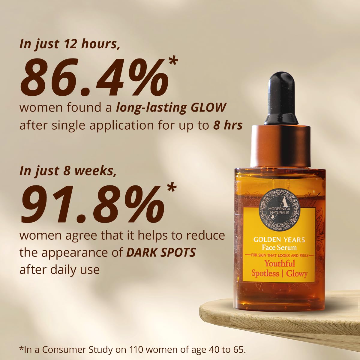 The Ayurveda Experience bottle styled with flowers showing calming scent benefit