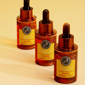 The Ayurveda Experience botanical ingredients flatlay showing natural-active benefit