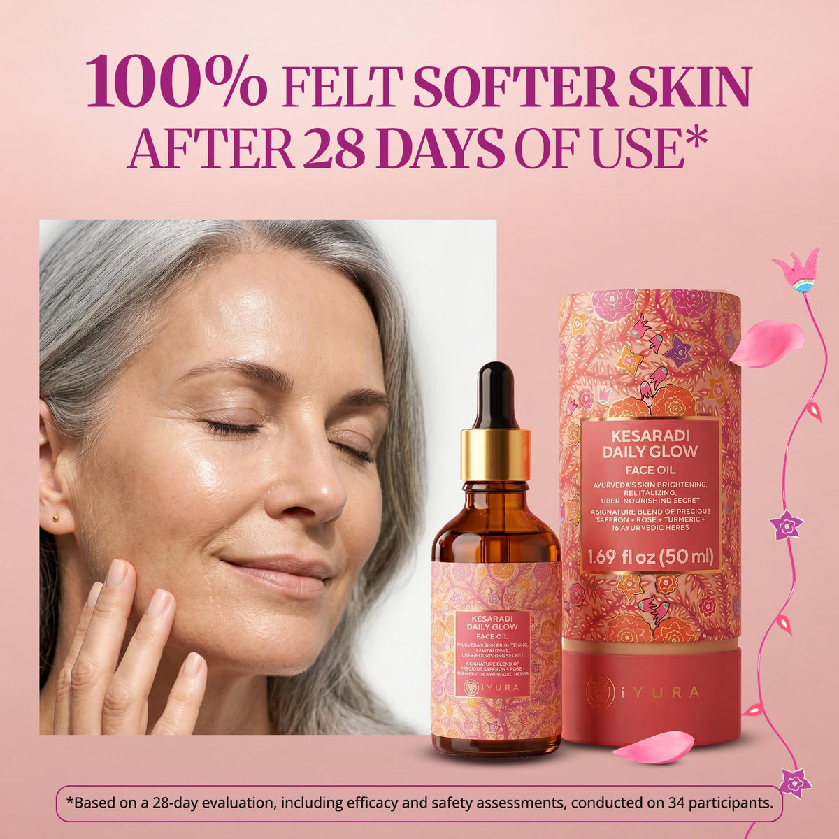 the ayurveda experience Kesaradi oil on skin being absorbed, demonstrates quick hydration