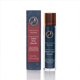 The Ayurveda Experience front packaging showing bottle and product name benefit of targeted neck firming