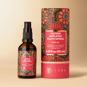 The Ayurveda Experience Yauvari front bottle showing elegant packaging and firming benefits